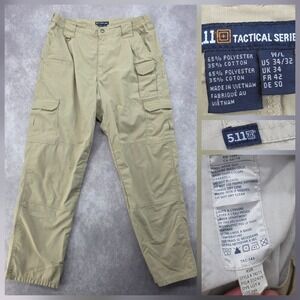 5.11 Tactical Series Khaki Ripstop Cargo Pants Mens 34x32 Tan 74273 Fits 36x31